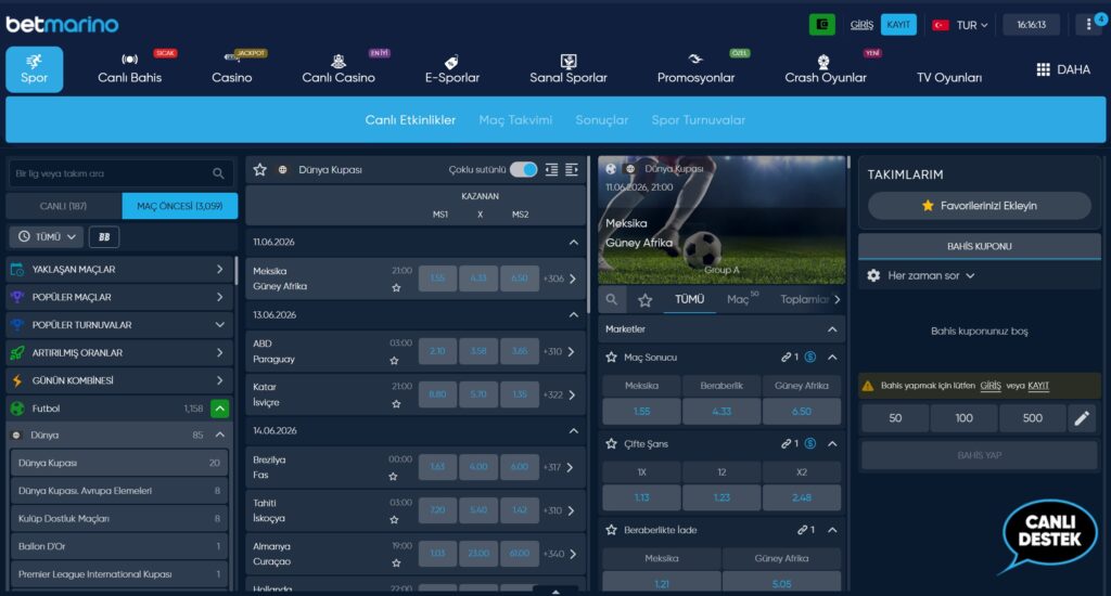 betmarino spor bahisleri